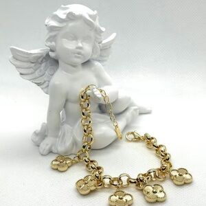 Gold Flower Charm Bracelet